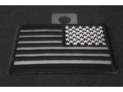 Reverse Black Reflective US Flag Patch | Embroidered Patches
