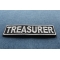 Treasurer Patch 3.5 Inch White Treasurer Patch diagonal view