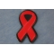 Red Ribbon Aids Awareness Patch Red Ribbon Aids Awareness Patch diagonal view