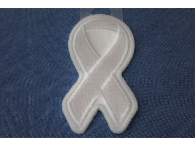 White Lung Cancer Awareness Ribbon Patch