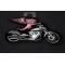 Pink Biker Angel On Motorcycle Patch diagonal view