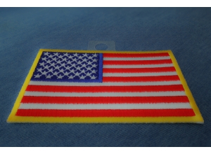 Us Flag Patch 4 Inch Yellow Border | Embroidered Patches