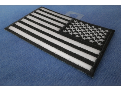 Reversed US Flag Black White Patch 4 Inch | Embroidered Patches