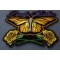 Lady Rider Butterfly With Yellow Roses Small Iron on Biker Patch Lady Rider Butterfly With Yellow Roses Small Iron on Biker Patch diagonal view