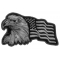 Eagle With Waving Flag Black Silver Patriotic Iron on Patch