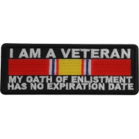 I Am A Veteran National Defense Ribbon Patch | US Military Veteran Patches