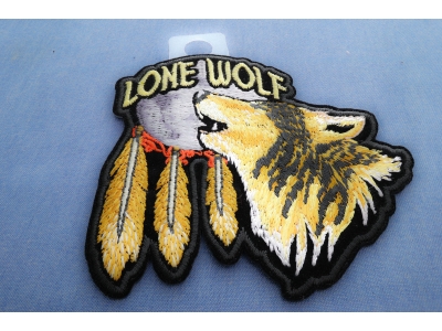 Lone Wolf Howling At The Moon Small Patch | Embroidered Biker Patches