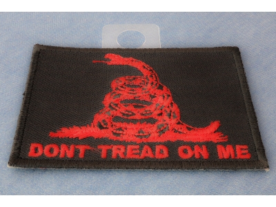 Don't Tread On Me Gadsden Flag Red Over Black Patch | US Military Veteran Patches