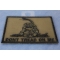 Don't Tread On Me Gadsden Flag Black Over Army Green Patch | US Military Veteran Patches Don't Tread On Me Gadsden Flag Black Over Army Green Patch diagonal view