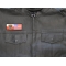 Polish American Flag - 4x1.5 inch. Embroidered Iron on Patch shown on leather vest