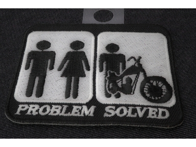 Problem Solved Marriage And Motorcycle Patch | Embroidered Biker Patches