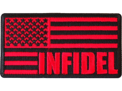 Infidel American Flag Black Red Patch | US Military Veteran Patches