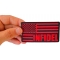 Infidel American Flag Black Red Patch | US Military Veteran Patches Infidel American Flag Black Red Patch shown on hand for size comparison
