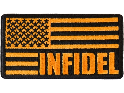 Infidel American Flag Black Yellow Patch | US Military Veteran Patches