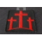 Three Crosses In Red Patch | Embroidered Patches Three Crosses In Red Christian Patch diagonal view