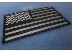 American Flag Black And Reflective 4 Inch Patch | Embroidered Patches