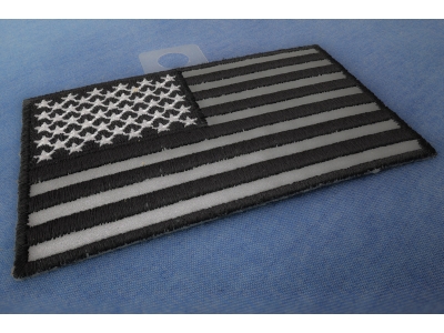 American Flag Black And Reflective 4 Inch Patch | Embroidered Patches