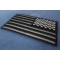 Reversed American Flag Black And Reflective 4 Inch Patch | Embroidered Patches Reflective American Flag Patch Reversed 4 inch Wide diagonal view
