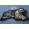 Silver Eagle US Flag Facing Right Patch | Embroidered Patches Silver Eagle US Flag Facing Right Patriotic Iron on Patch diagonal view