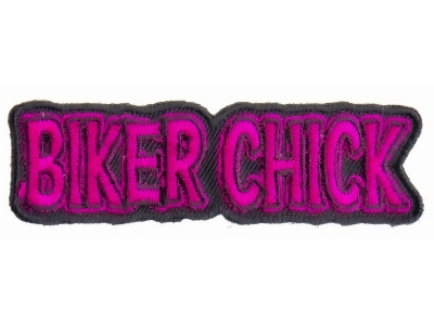Biker Chick In Pink | Embroidered Patches