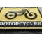 Watch Out For Motorcycles Iron on Biker Patch diagonal view