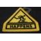 Shit Happens Yellow Sign Patch | Embroidered Patches Shit Happens Patch diagonal view