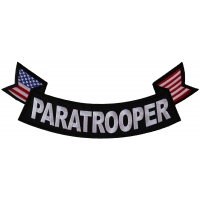 Paratrooper Large Lower Rocker Patch With Flags | US Army Military Veteran Patches Paratrooper Large Lower Rocker Patch With Flags | US Army Military Veteran Patches