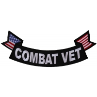 Combat Vet Large Lower Rocker Patch With Flags | US Marine Corps Military Veteran Patches