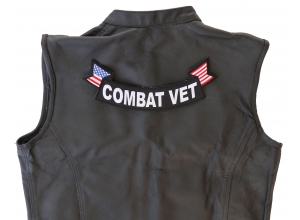 Combat Vet Large Lower Rocker Patch With Flags | US Marine Corps Military Veteran Patches