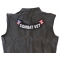 Combat Vet Large Lower Rocker Patch With Flags | US Marine Corps Military Veteran Patches Combat Vet Patch, US Flag Large Rocker Patch shown on leather vest