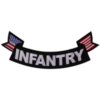 Infantry Large Lower Rocker Patch With Flags | US Army Military Veteran Patches