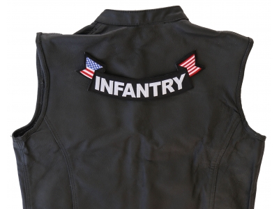 Infantry Large Lower Rocker Patch With Flags | US Army Military Veteran Patches