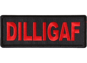 Dilligaf Patch In Red | Embroidered Patches