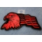 Eagle US Flag Facing Left Patch In Red | Embroidered Patches Eagle US Flag Facing Left Patriotic Iron on Patch In Red diagonal view