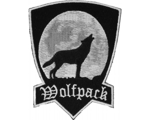 Wolfpack Patch With Howling Wolf | Embroidered Biker Patches