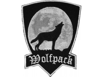 Wolfpack Patch With Howling Wolf | Embroidered Biker Patches