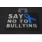 Say No To Bullying Blue Ribbon Patch | Embroidered Patches Say No To Bullying Blue Ribbon Patch diagonal view
