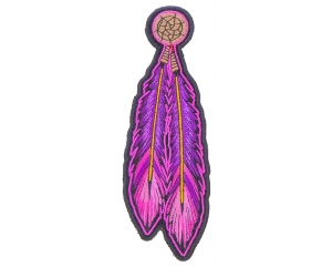 Pink Purple Feathers Patch | Embroidered Patches