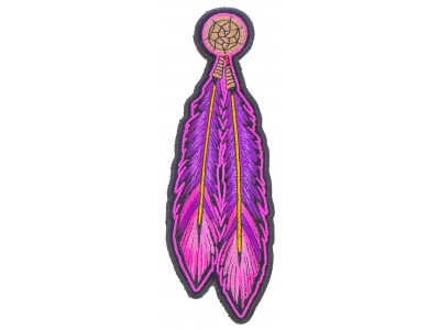 Pink Purple Feathers Patch | Embroidered Patches