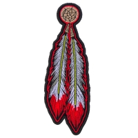 Red White Feathers Patch | Embroidered Patches
