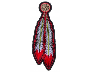 Red White Feathers Patch | Embroidered Patches