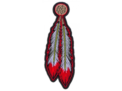 Red White Feathers Patch | Embroidered Patches