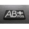AB NEGATIVE Blood Type Patch diagonal view