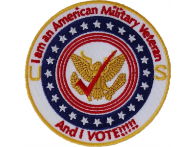 Military Veteran And I Vote Patch | US Military Veteran Patches