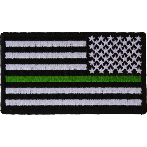 Subdued Thin Green Line Border Patrol Flag PVC Patch 