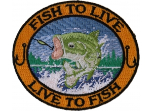 Fish To Live Bass Patch For Fishermen | Embroidered Patches