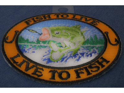 Fish To Live Bass Patch For Fishermen | Embroidered Patches