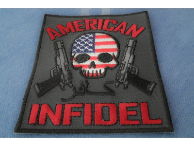 American Infidel Patch With Skull | US Military Veteran Patches