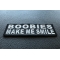 Boobies Make Me Smile Patch | Embroidered Patches Boobies Make Me Smile Funny Iron on Patch diagonal view