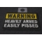 Warning Heavily Armed Easily Pissed Patch | Embroidered Patches Warning Heavily Armed Easily Pissed Funny Iron on Patch diagonal view